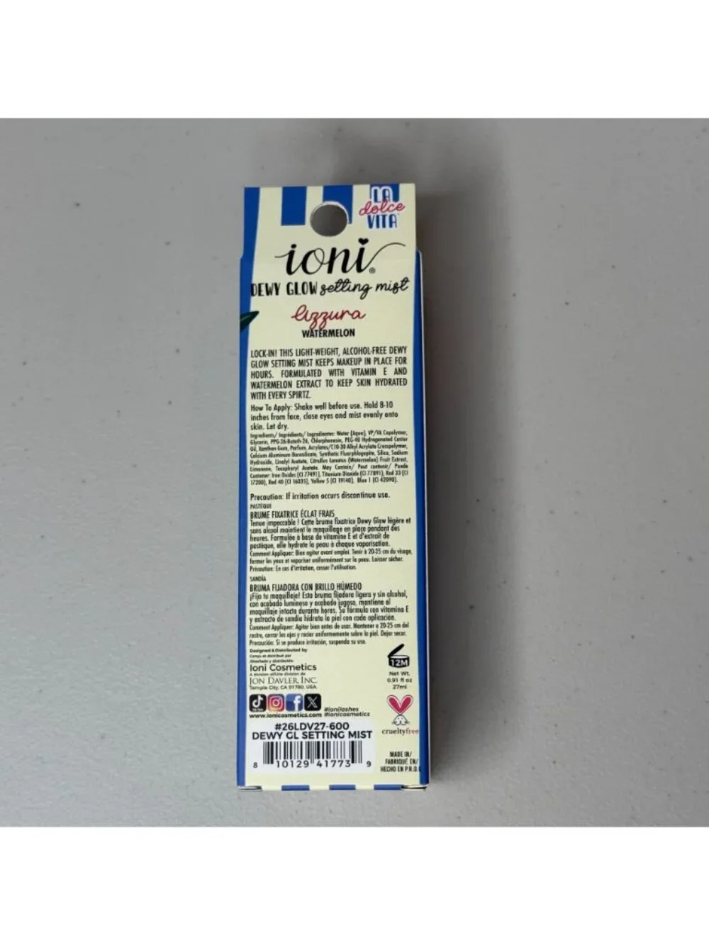 Ioni Dewy Glow Setting Mist Watermelon Radiant Finish Makeup Spray